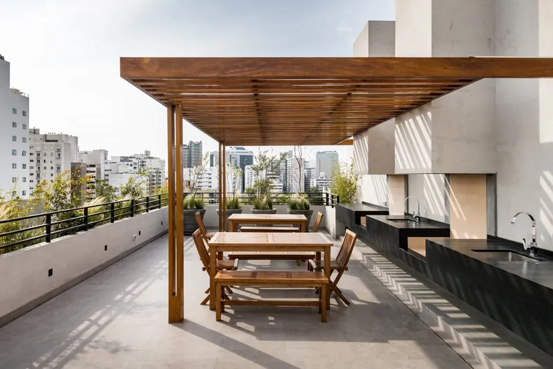 Zona de parrilla con vista a San Isidro