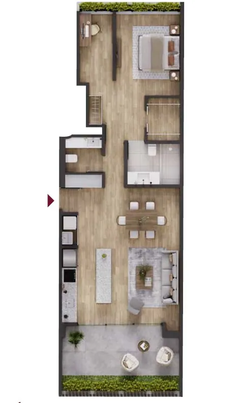 Plano de distribución del flat
