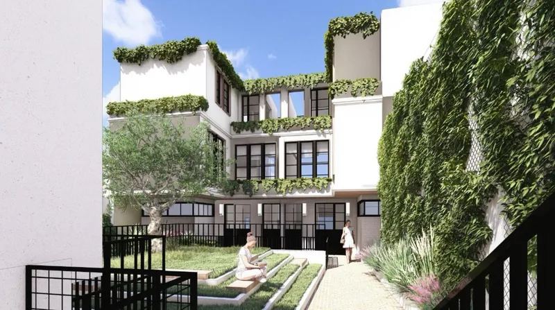Parque interno frente a los townhouses