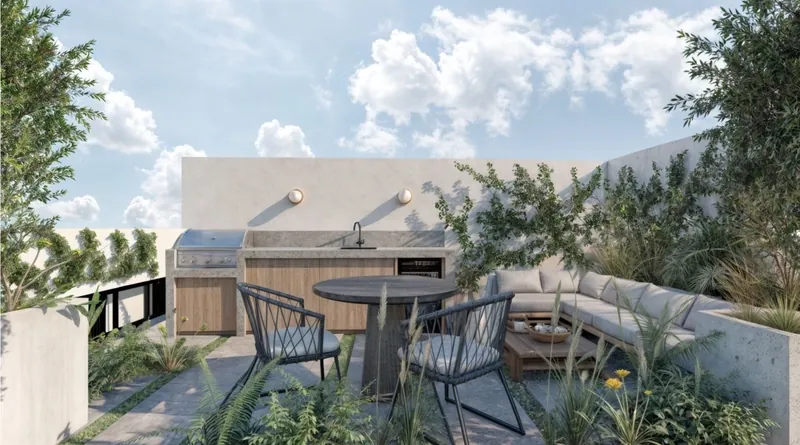 Terraza con parrilla